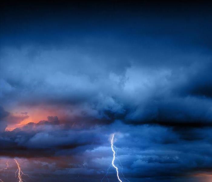 A Storm with Clouds and lightning